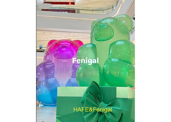 1.8m 2m High Inflatable Gradient PVC Bear For Shopping Malls And Swimming Pools Decor