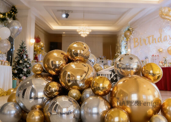 Colored Mirror Reflection Filled PVC Mirror Spherical Air Space Decoration