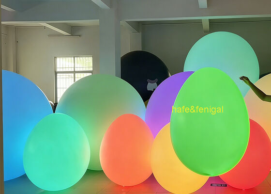 1.5m 1.8m Easter Egg Decoration PVC Balloon Light Ground Use Tap To Change Color