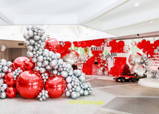 2-Layer PVC Mirror Balloon 0.4m-10m for Christmas Decor