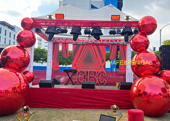 PVC Double-Layer Red Mirror Balloons For Corporate Gatherings & Event Decor