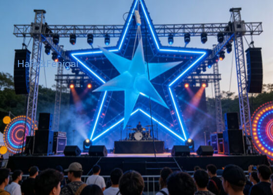 Custom Inflatable Blue Star Lights Decor for Weddings & Concert