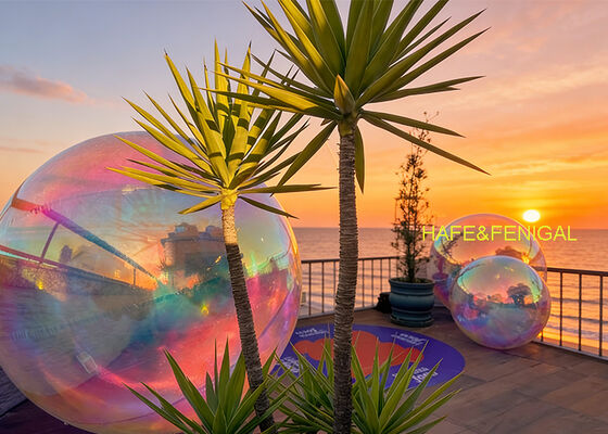 Ultra-odblaskowy balon lustrzany holograficzny z 95% odbiciowością, odporny na promieniowanie UV, dwuwarstwowy PVC na imprezy