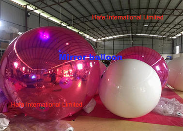 Niestandardowy 2m Giant Festival PVC nadmuchiwany lustrzany balon na dekoracje eventowe w kolorze różowym